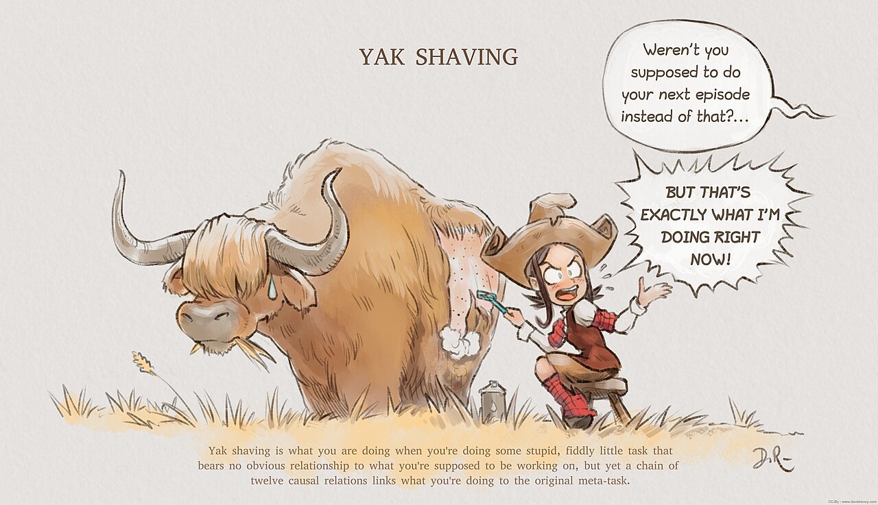 Pepper is shaving a yak
